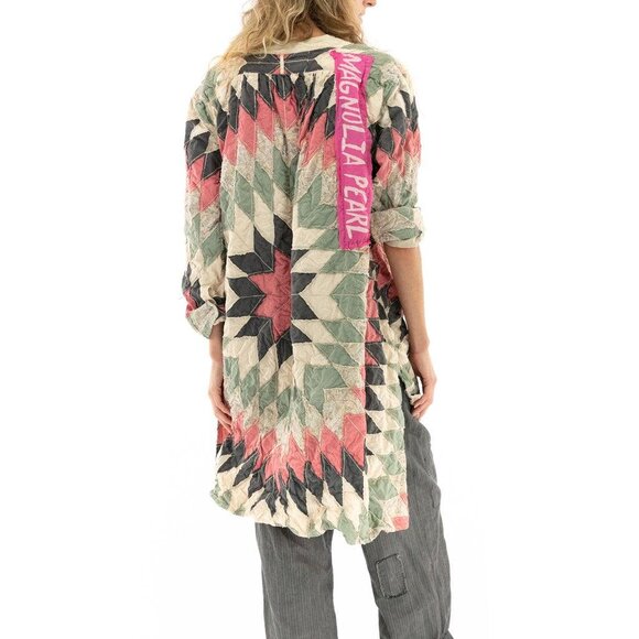 EUC like new Magnolia Pearl patchwork quiltwork quilted Ines tunic top shirt XL - Picture 3 of 16